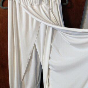 Boho Look Layered Elastic Waist Pants in White Lounge Wear, Day Wear, Travel NEW